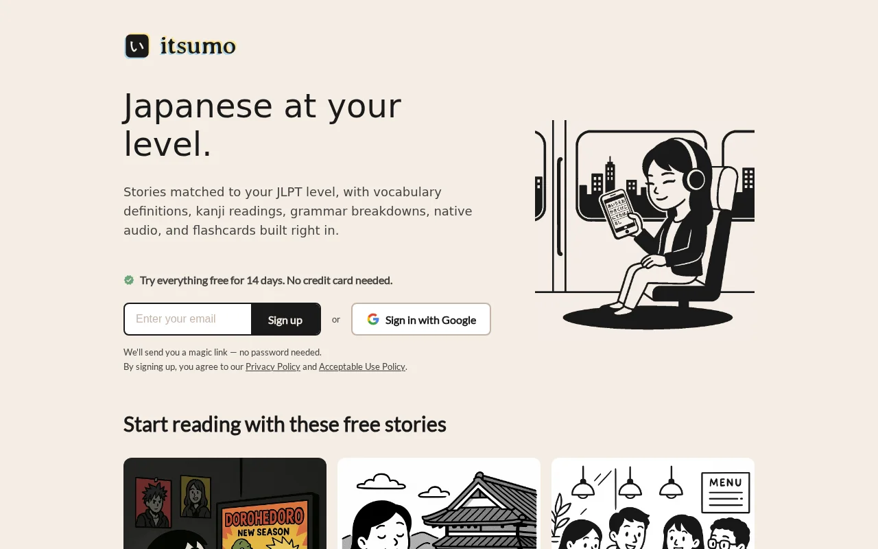 Itsumo: Make yourself fun and interesting academic language lessons