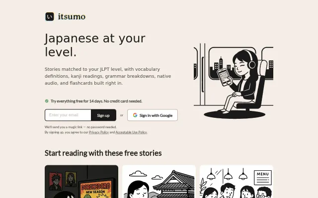 Itsumo: Make yourself fun and interesting academic language lessons