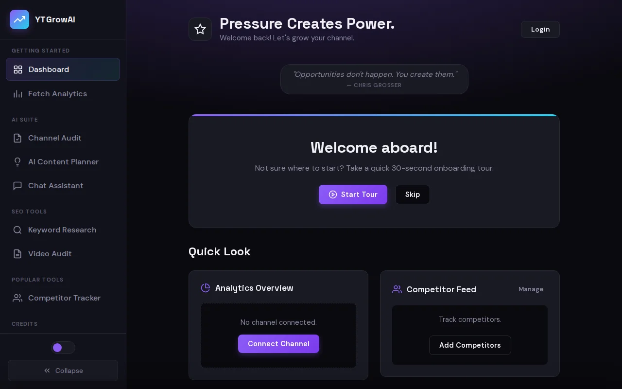 YTGrowAI – Get detailed analytics for YouTube channel growth