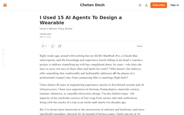 I Used 15 AI Agents to Design a Wearable – Here's Where They Broke
