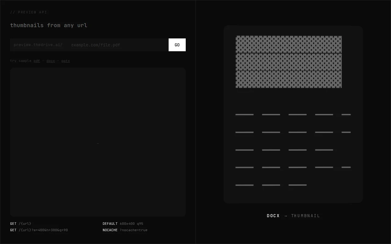 Preview.thedrive.ai – instant thumbnails for any document URL
