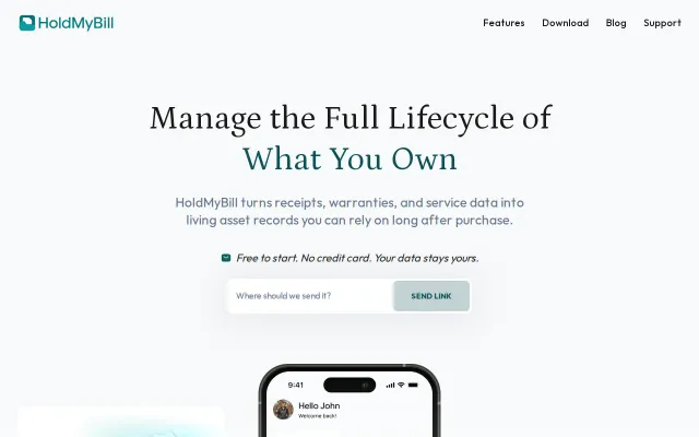 HoldMyBill – Organize Ownership