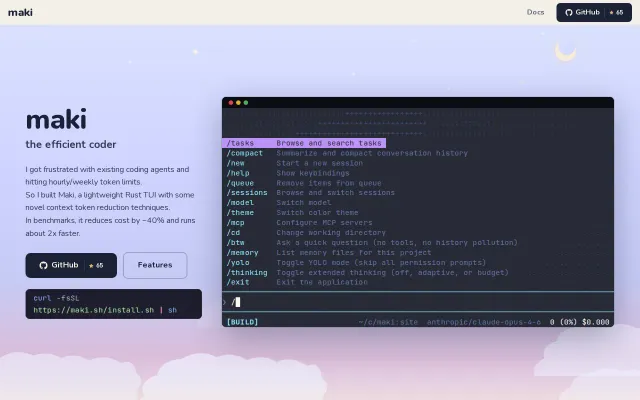 Maki – The efficient terminal coding agent