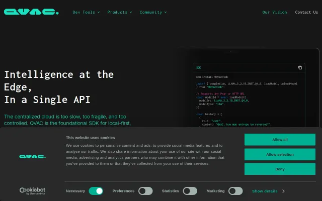 QVAC SDK, a universal JavaScript SDK for building local AI applications