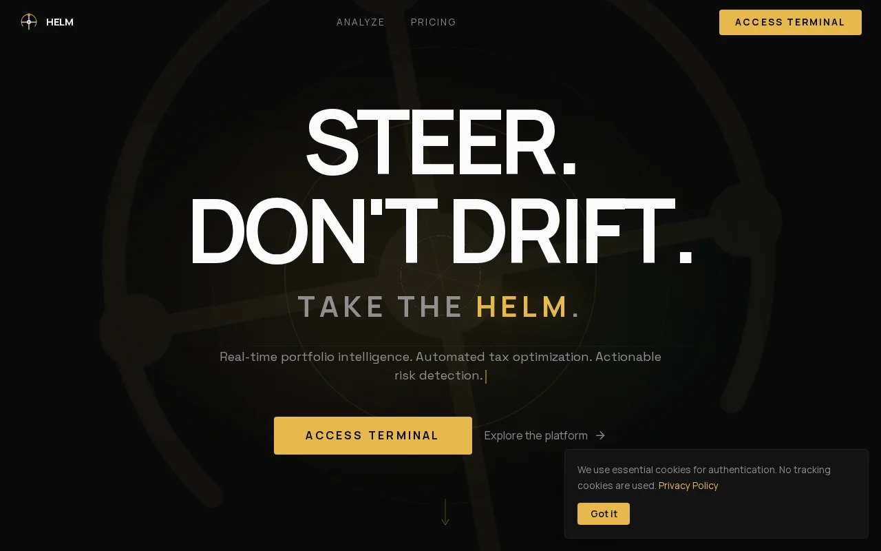 Helm Terminal – Free portfolio intelligence that tells you what to do