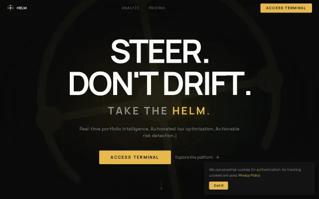 Helm Terminal – Free portfolio intelligence that tells you what to do