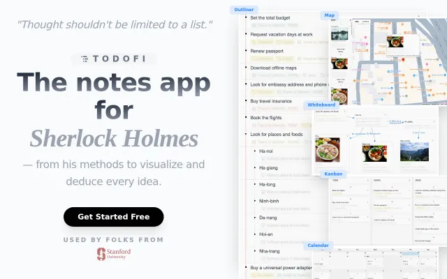 Todofi – The notes app for Sherlock Holmes