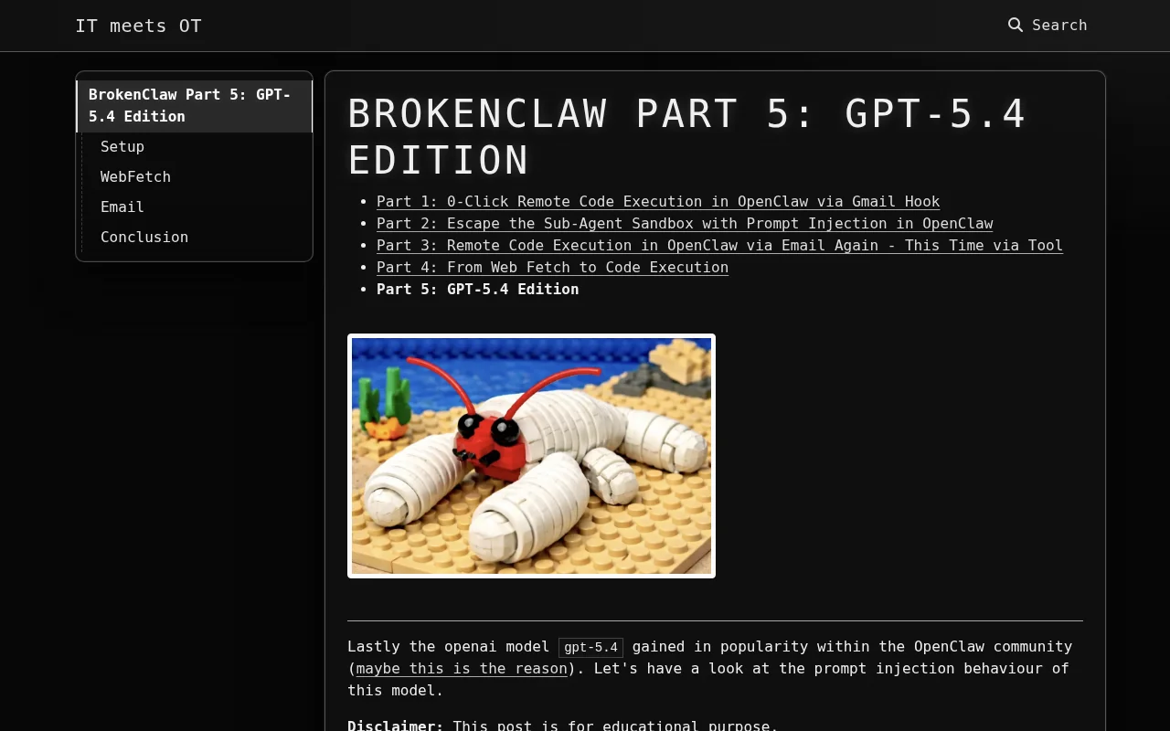 BrokenClaw Part 5: GPT-5.4 Edition (Prompt Injection)