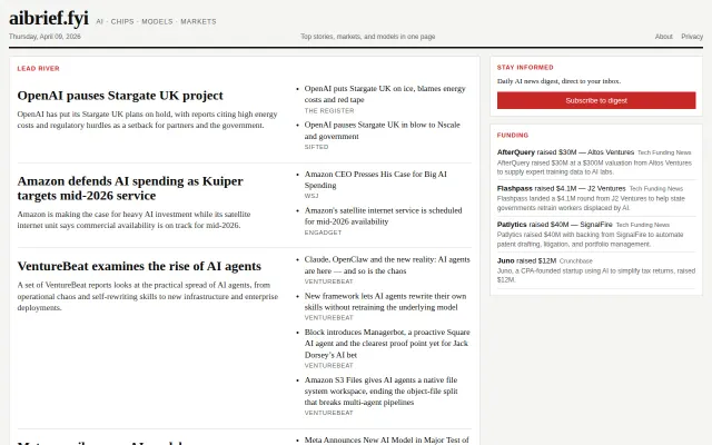 AI Brief – daily AI news clustered by topic (aibrief.fyi)