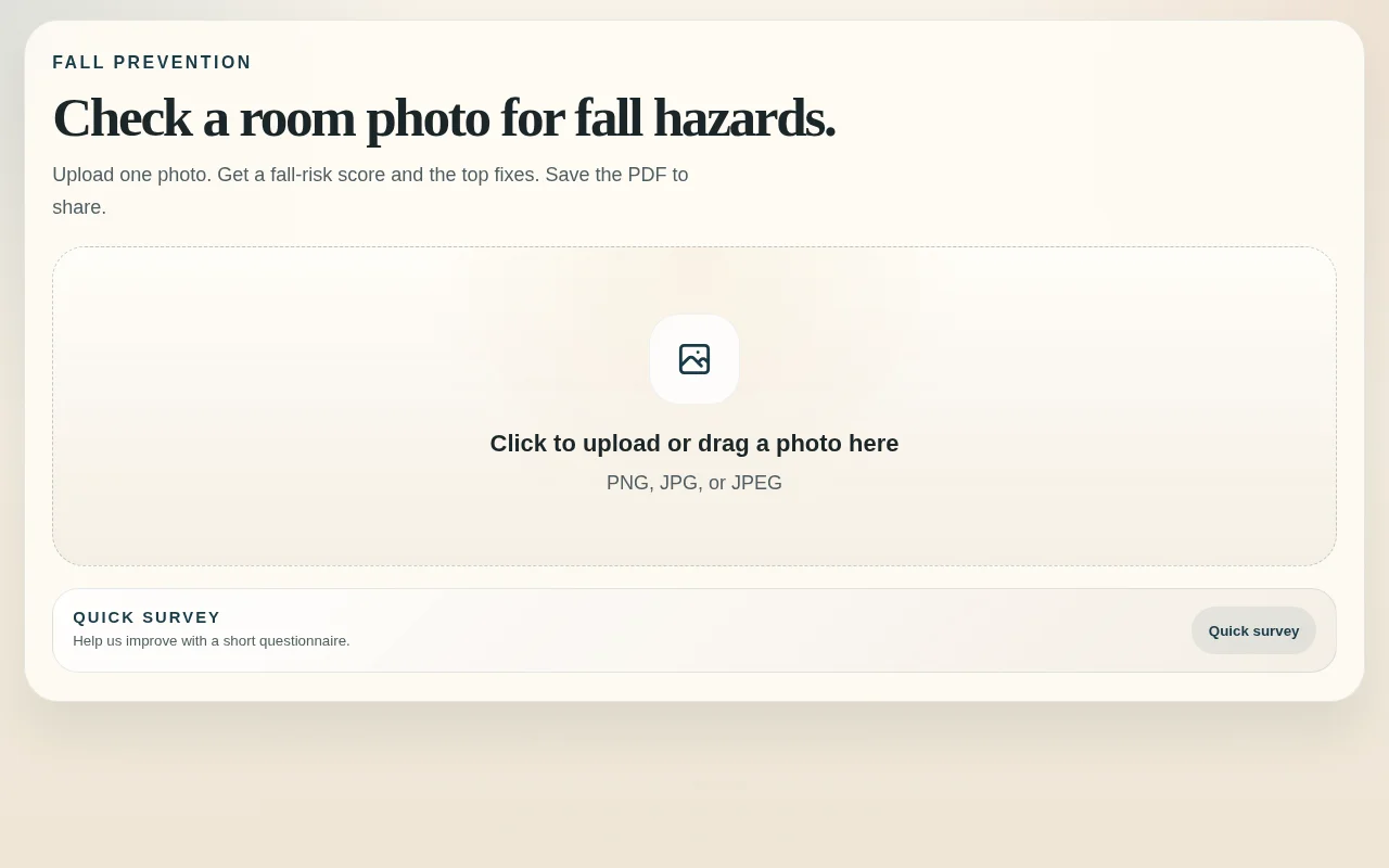 An image based home safety assessment tool for older adults