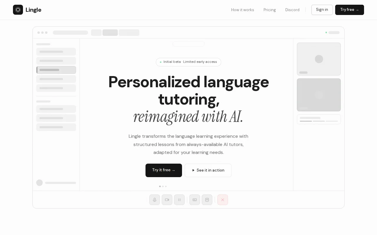 Lingle – Voice agent to simulate zoom-based personal language lessons