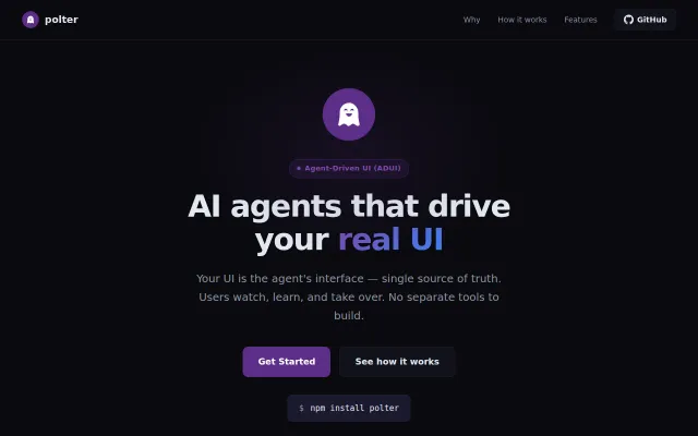 Polter – Agent Driven UI (react library)