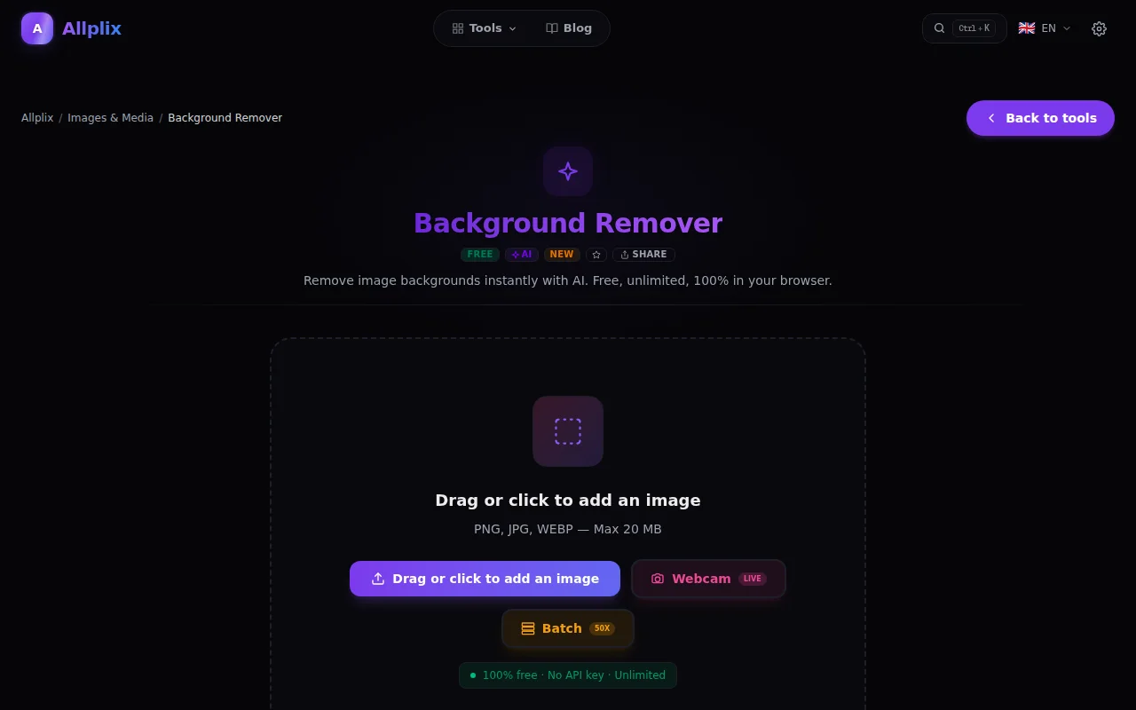 I run AI background removal in the browser–no upload,no server
