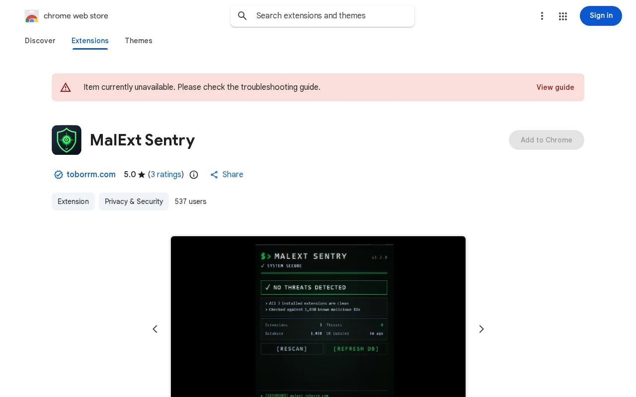 Audit the browser for malicious extensions removed from Chrome Store