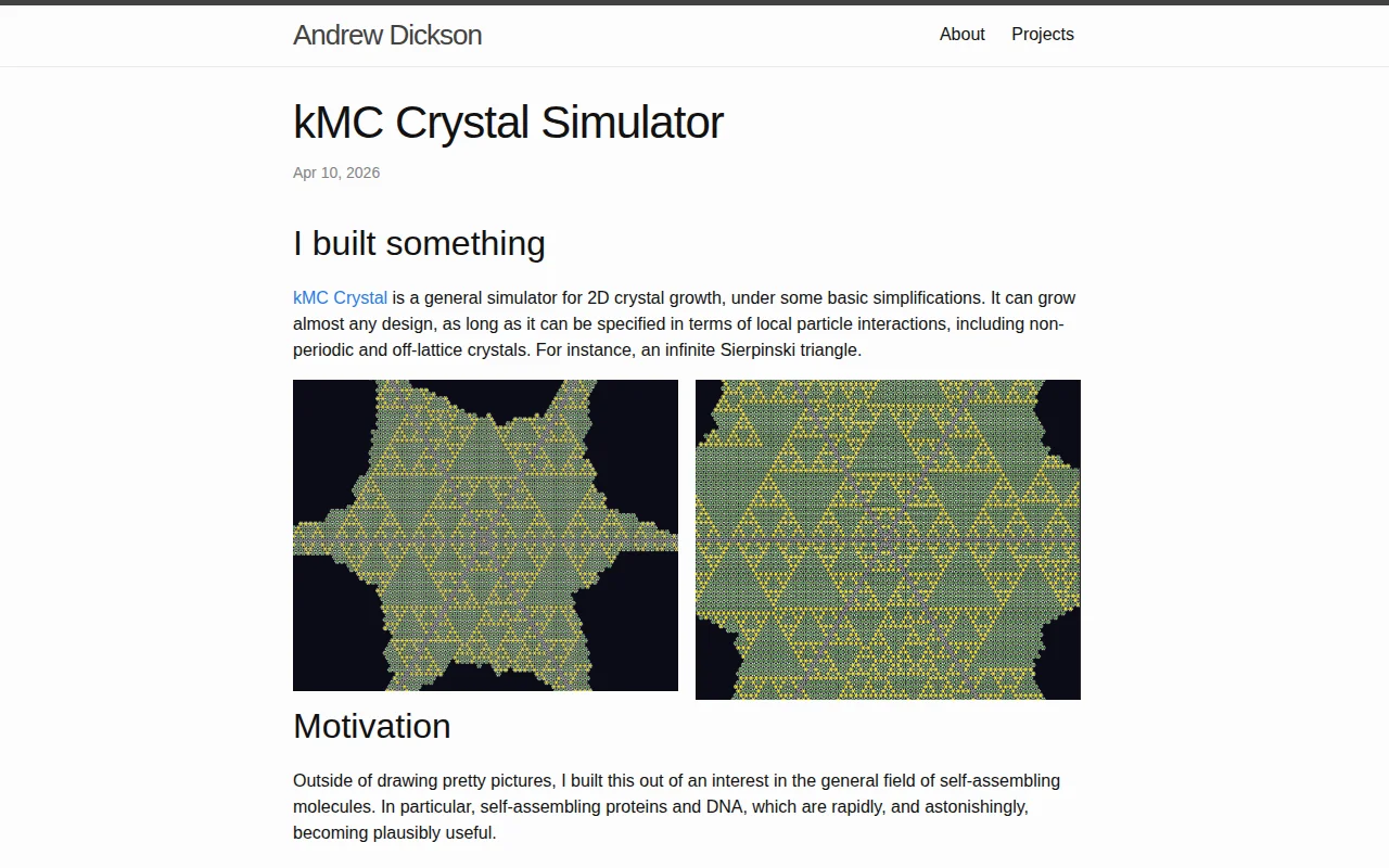 A General Purpose KMC Crystal Growth Simulator in Rust-WASM