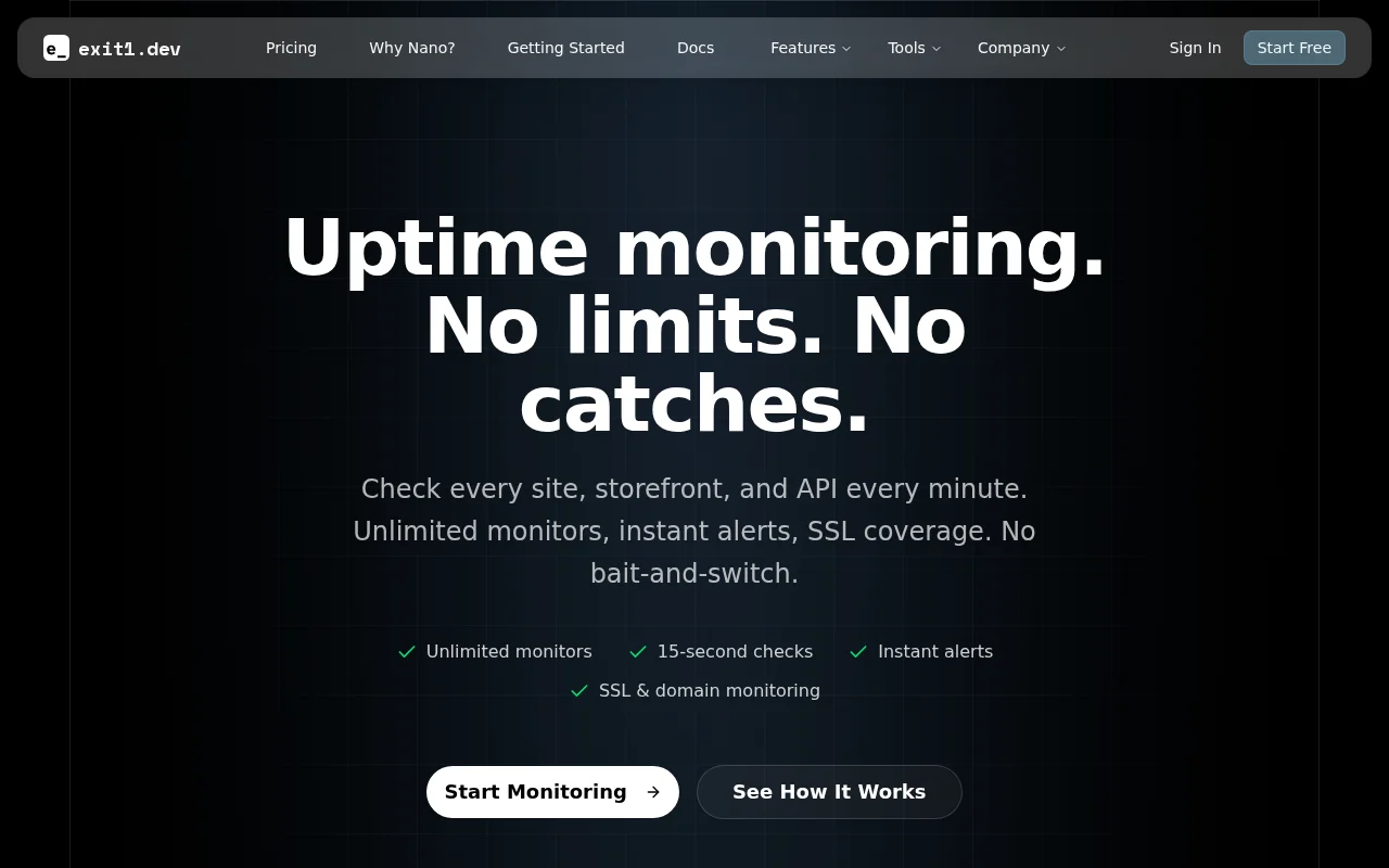 Uptime monitoring is table stakes