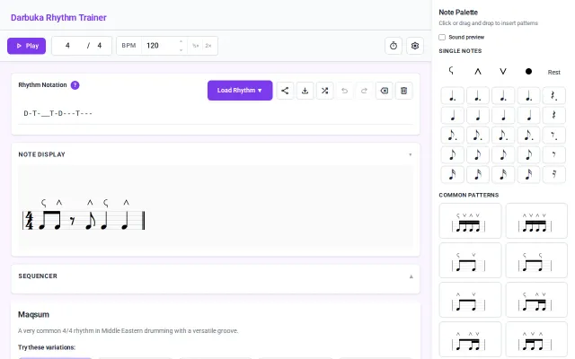 I made an app to help me learn Middle Eastern drumming