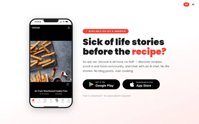 Uncook, the Social Network for Food