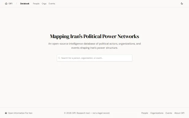 OIFI Databook: An intelligence database of Iran's power structure