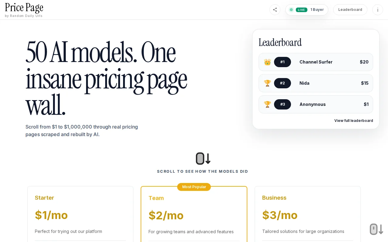 Millions of websites crawled for LLMs to rebuild the pricing pages
