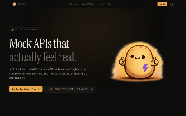 Spuddy.sh – Describe your API in terminal get a hosted API with state