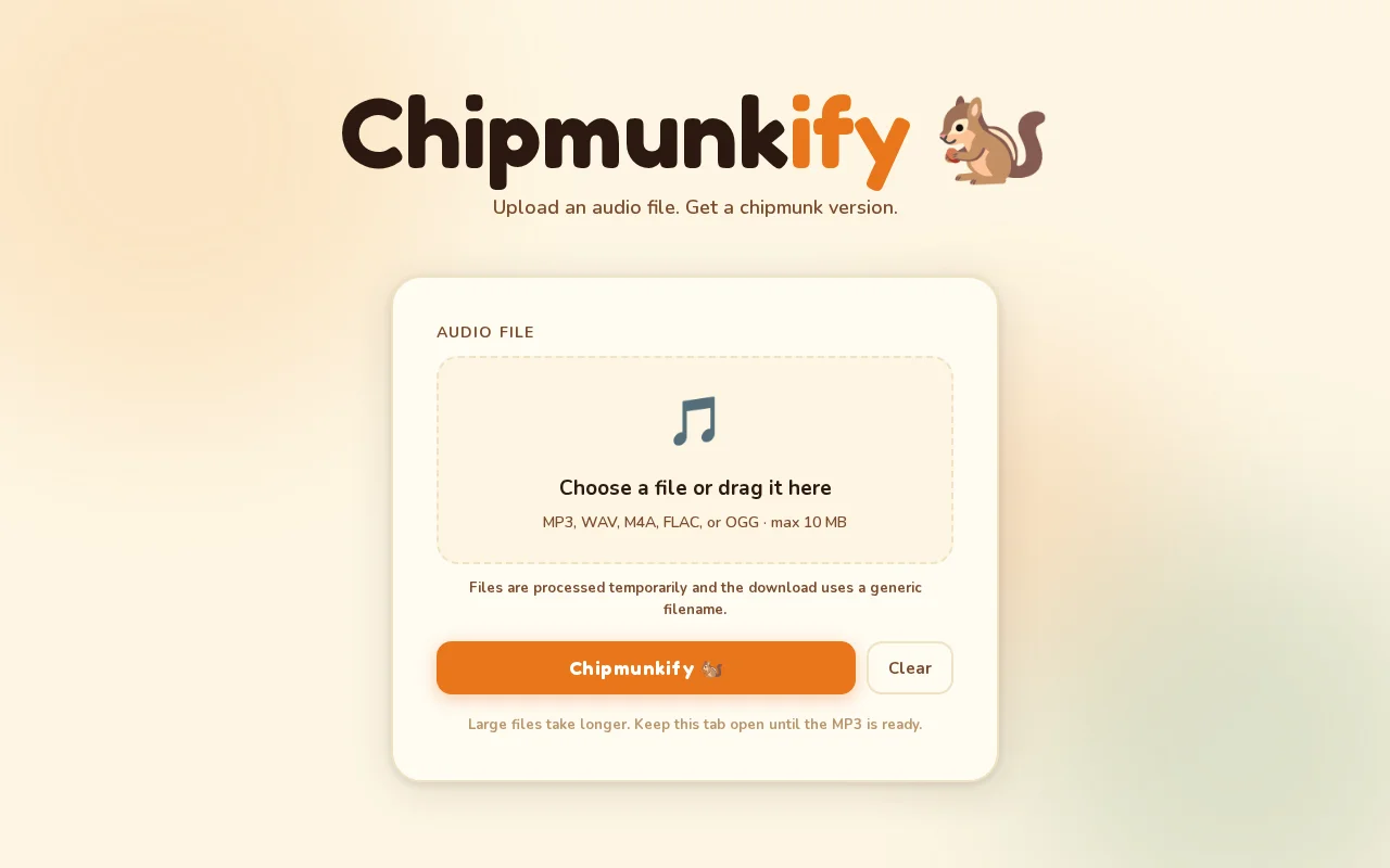 Chipmunkify – I used ML to solve audio's dumbest problem
