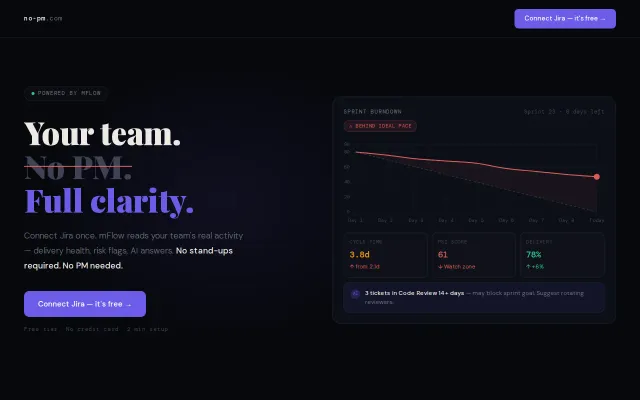 MFlow – Jira delivery analytics for small engineering teams