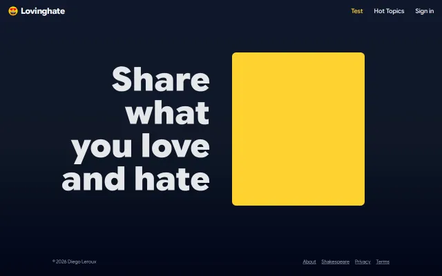 Lovinghate – Share what you love and hate