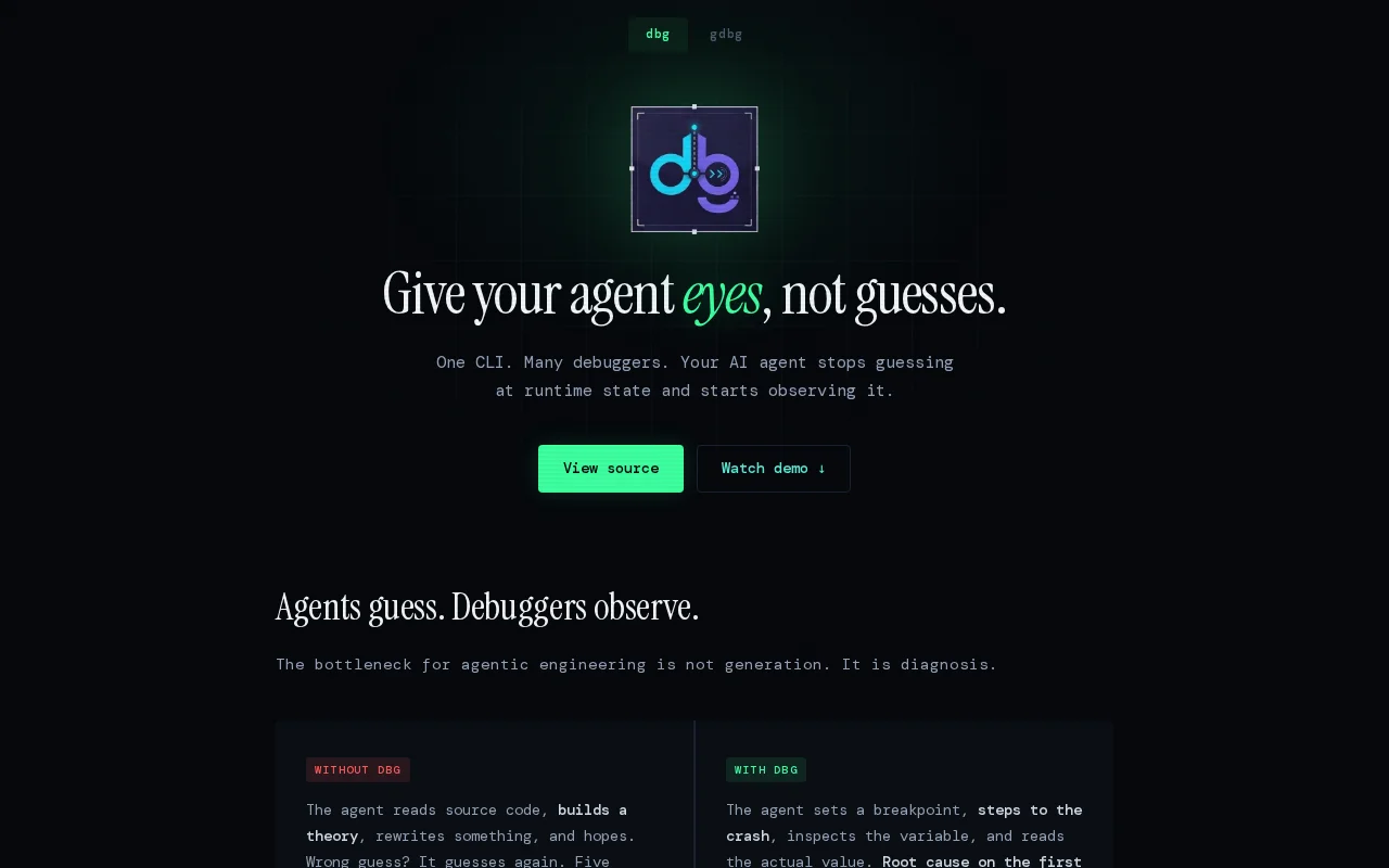 Dbg – One CLI debugger for every language (AI-agent ready)