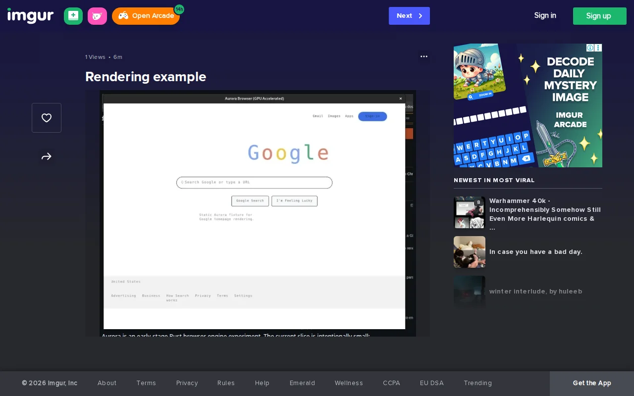 Aurora – a browser engine experiment in Rust