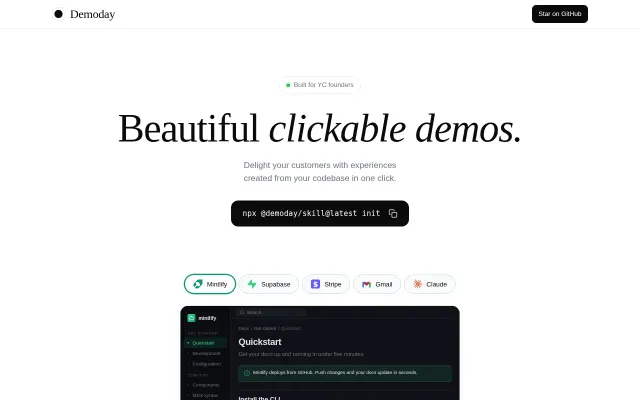 Beautiful Clickable Demos