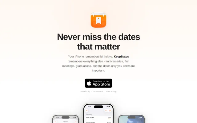 iOS app that continuously turns contact dates into calendar events