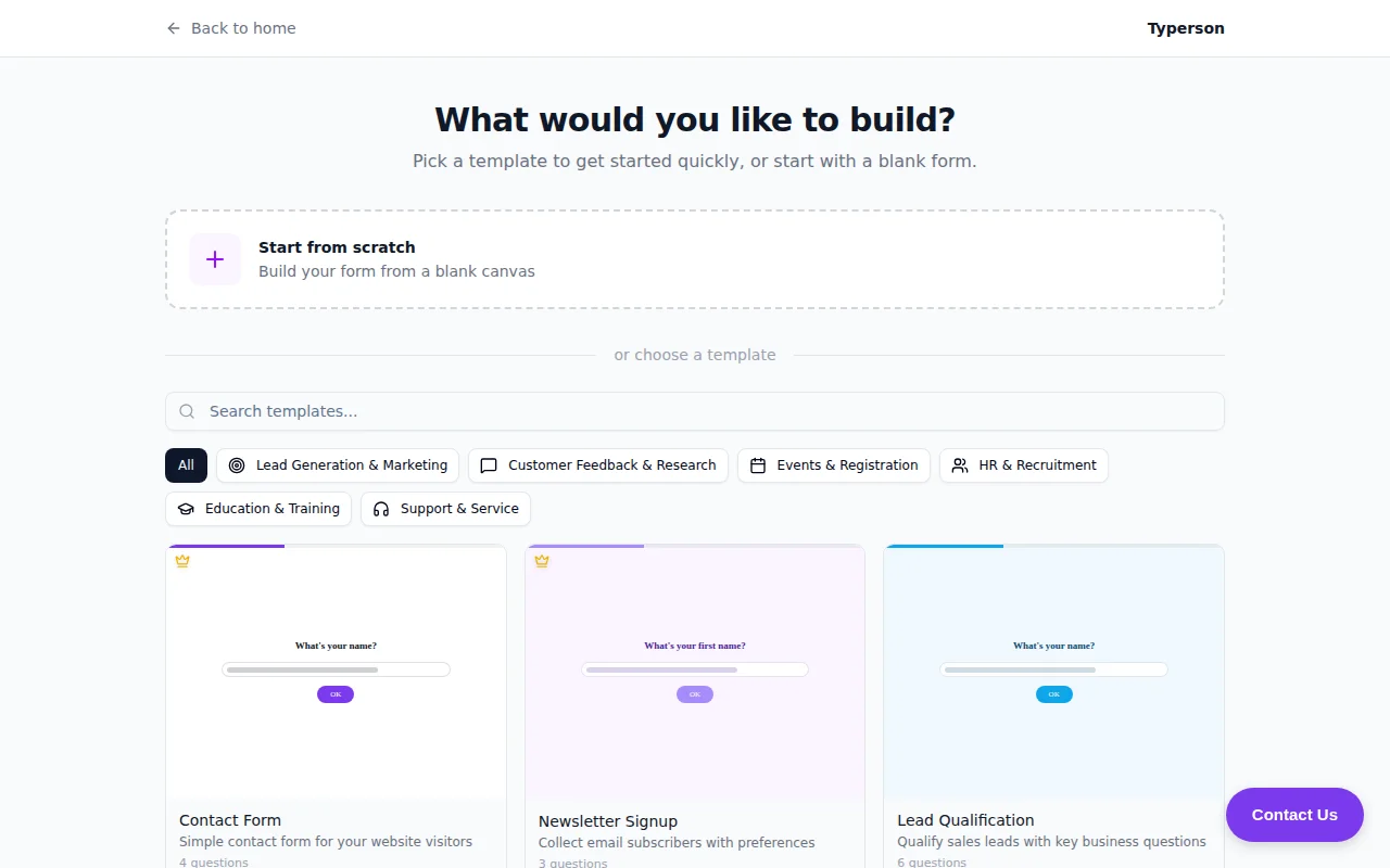Create forms that people enjoy filling out with Typerson