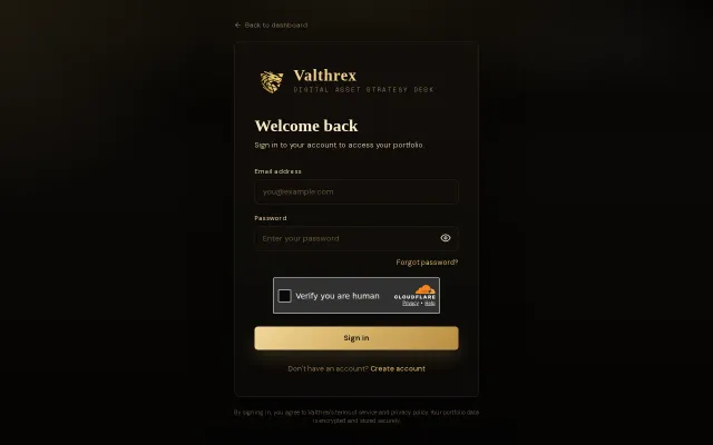 Valthrex – Institutional-grade crypto portfolio command deck