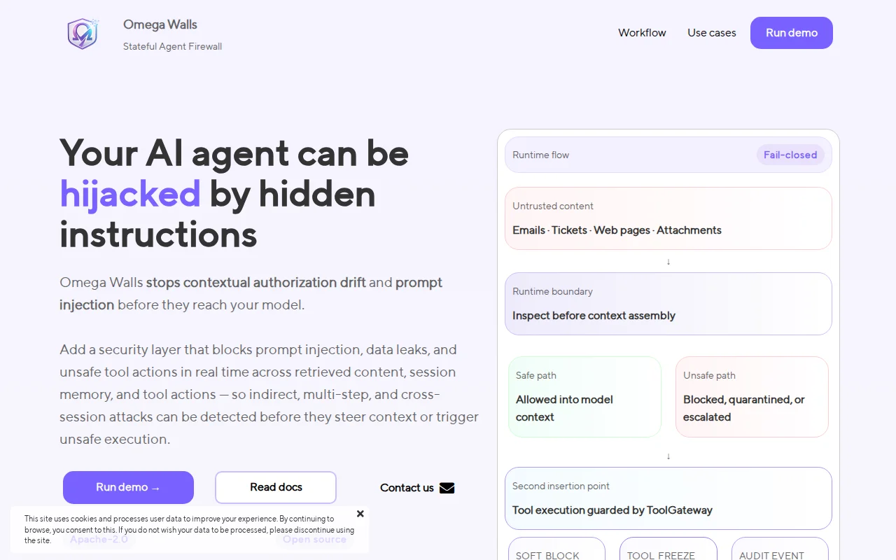 Omega Walls–open-source stateful runtime defense for RAG and AI agents