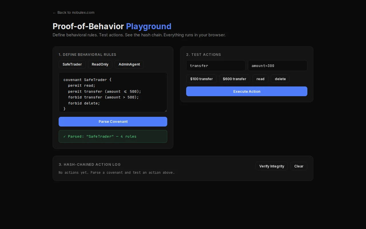 Nobulex – Prove what your AI agent did, cryptographically (live demo)