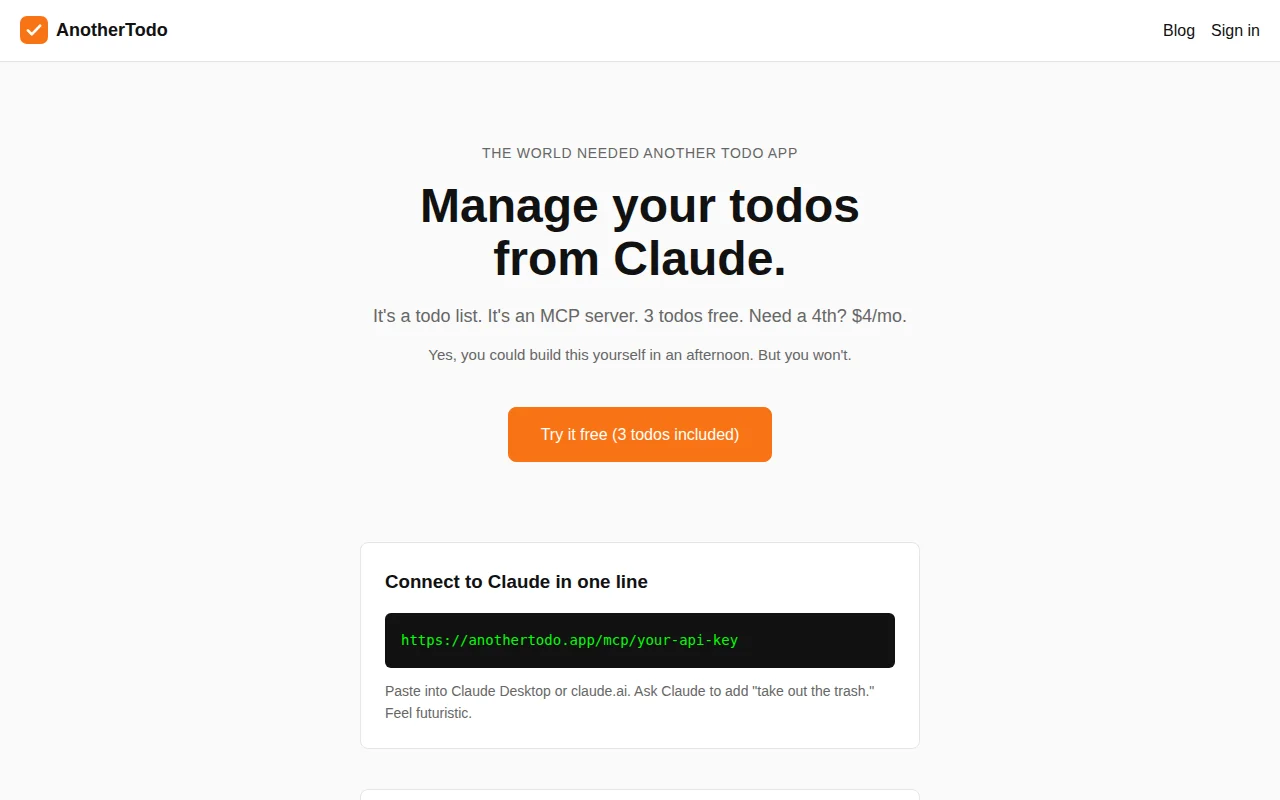 A $4/mo AI todo app – 3 todos free, pay for the 4th