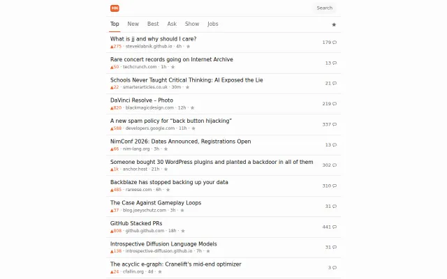 Mobile Hacker News Reader – real time, dark mode