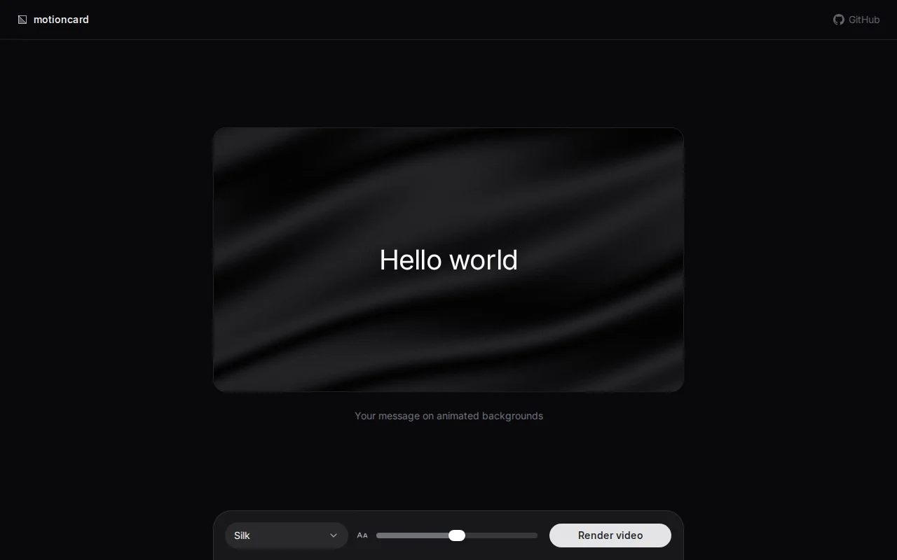 Motioncard – tiny POC app for in-browser video rendering (Remotion)