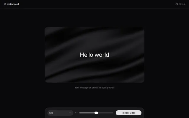 Motioncard – tiny POC app for in-browser video rendering (Remotion)
