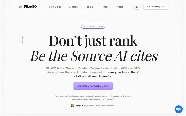 FlipAEO – Get your SaaS cited by Perplexity and AI search