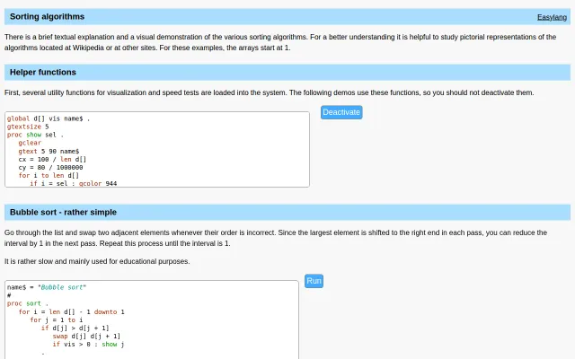 Interactive sorting algorithm visualizations with runtime comparisons
