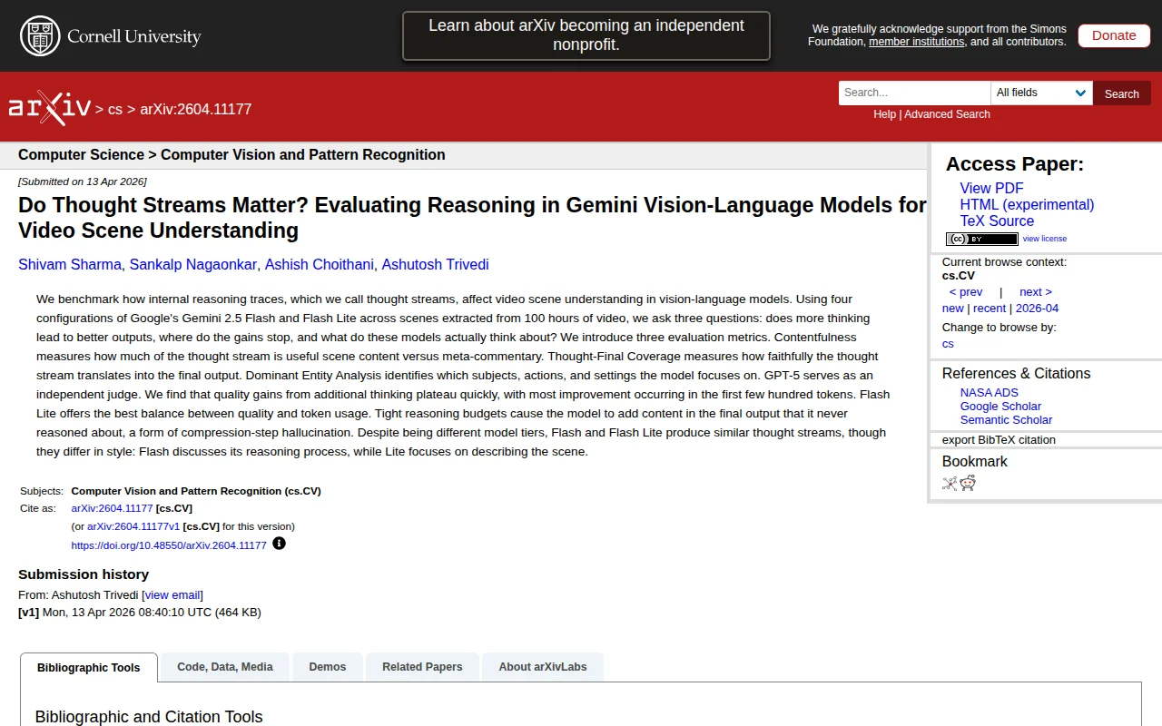 Do Thought Streams Matter? A Benchmark of VLM Reasoning in Gemini 2.5