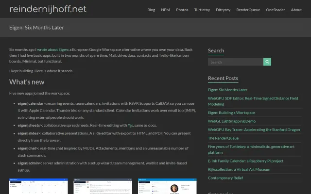 I'm building Eigen, a self-hosted Google Workspace alternative