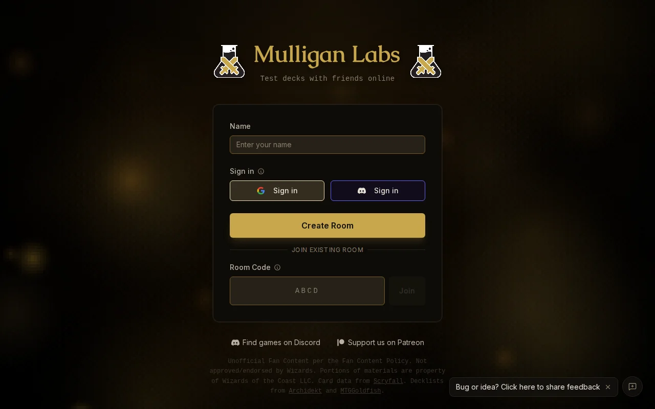 Mulligan Labs – multiplayer Magic: The Gathering in the browser