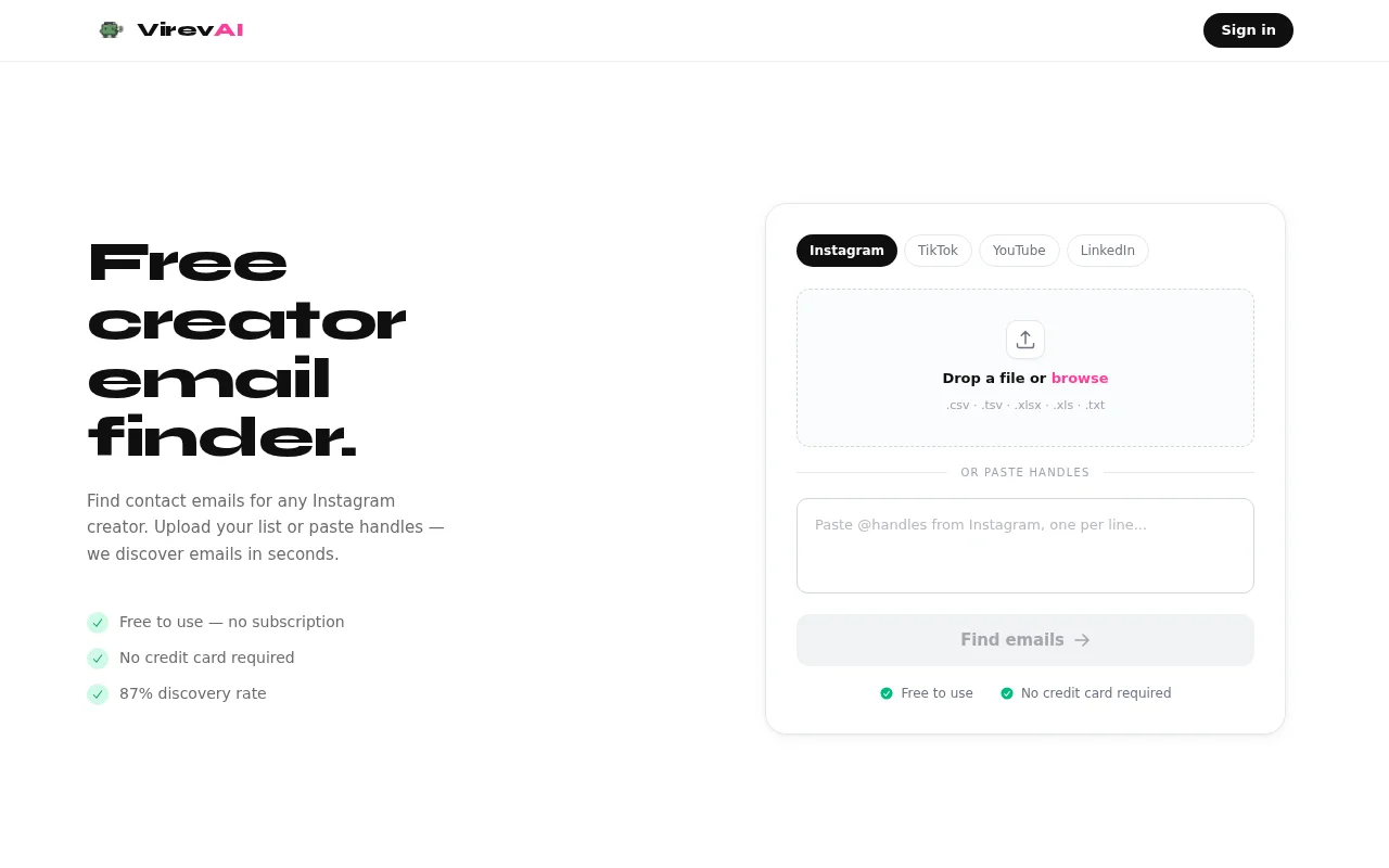 A free Instagram email downloader