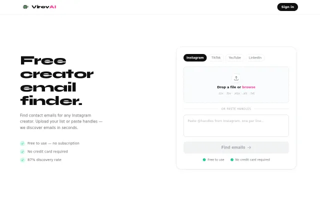 A free Instagram email downloader