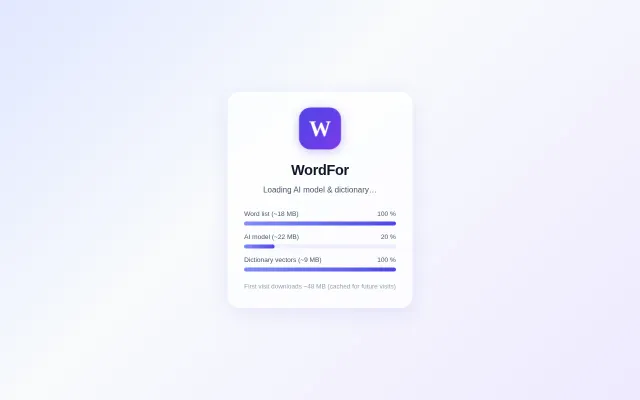 WordFor – a free, open, private reverse dictionary running on browser