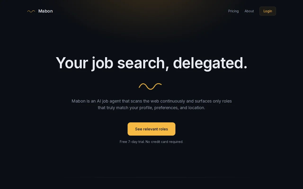 Mabon – AI agent that finds jobs continuously and shows strong matches