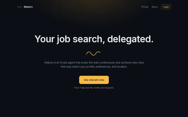 Mabon – AI agent that finds jobs continuously and shows strong matches